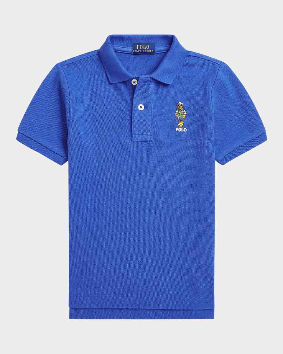 Boy's Polo Bear Embroidered Polo Shirt, Size 2-7